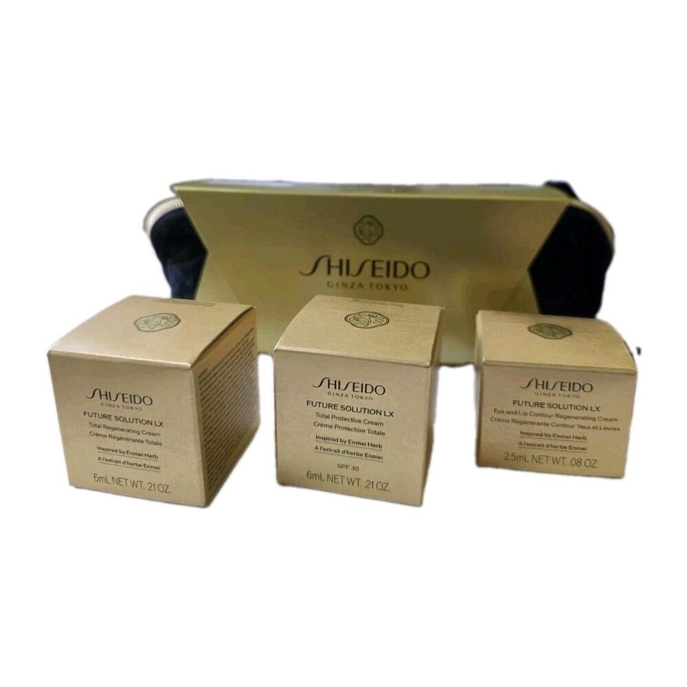 Shiseido Future Solution LX Beauty Longevity Ritual Mini Set Velvet Pouch New